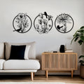 Decorațiune metal Wall deco Renka set 3 piese negru metal, Ø30x1 cm, imagine suplimentara