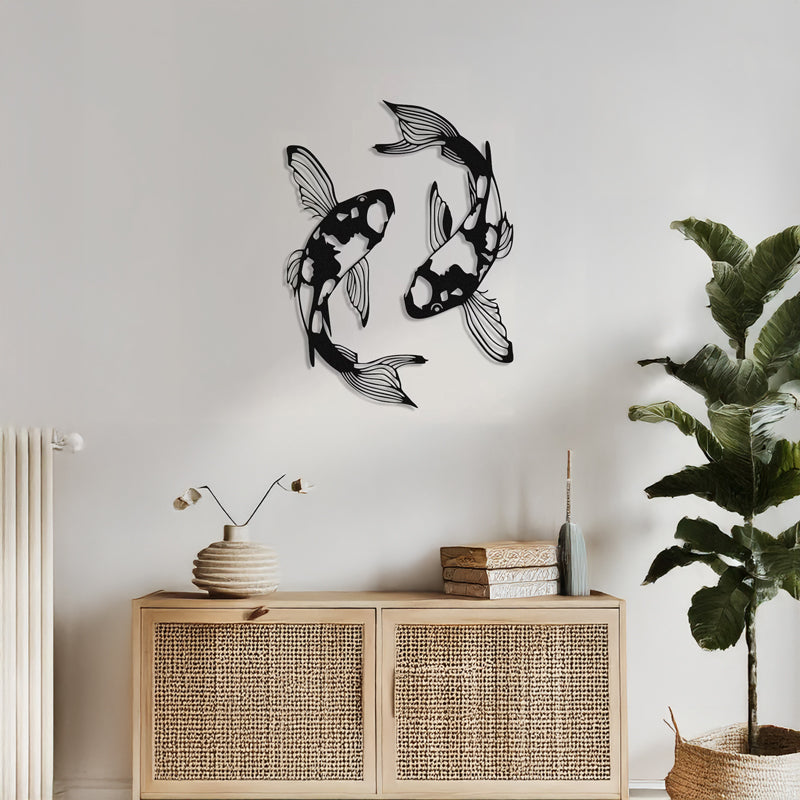 Decorațiune metal Wall deco Set of 2 pieces Konda negru metal, 17x32 cm