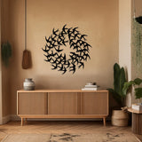 Decorațiune metal Wall deco Swarm negru metal, Ø50x1 cm