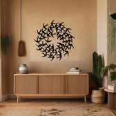 Decorațiune metal Wall deco Swarm negru metal, Ø50x1 cm, imagine suplimentara
