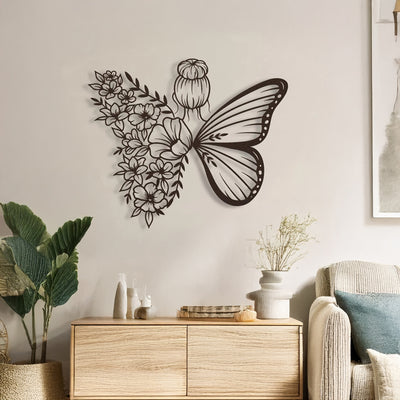 Decorațiune metal Wall deco Terfia negru metal, 60x60 cm, imagine suplimentara