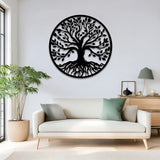 Decorațiune metal Wall deco Treelife negru metal, Ø80x1 cm