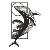 Decorațiune metal Wall deco Whale negru metal, 38x50 cm