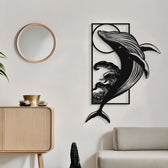 Decorațiune metal Wall deco Whale negru metal, 38x50 cm, imagine suplimentara