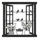 Decorațiune metal Wall deco Windo negru metal, 50x50 cm