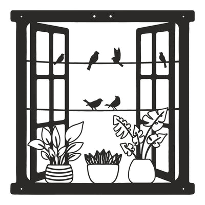 Decorațiune metal Wall deco Windo negru metal 50x0.15x50cm