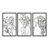 Decorațiune metal Wall deco Witho set 3 piese negru metal, 30x50 cm