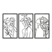 Decorațiune metal Wall deco Witho set 3 piese negru metal 30x0.15x50cm