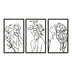 Decorațiune metal Wall deco Witho set 3 piese negru metal 30x0.15x50cm