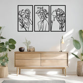 Decorațiune metal Wall deco Witho set 3 piese negru metal, 30x50 cm, imagine suplimentara