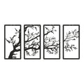 Decorațiune metal Wall deco Zenta set of 4 pieces negru metal 20x0.15x50cm
