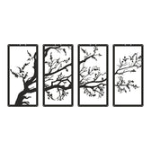 Decorațiune metal Wall deco Zenta set of 4 pieces negru metal 20x0.15x50cm
