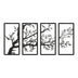 Decorațiune metal Wall deco Zenta set of 4 pieces negru metal 20x0.15x50cm
