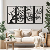 Decorațiune metal Wall deco Zenta set of 4 pieces negru metal, 20x50 cm