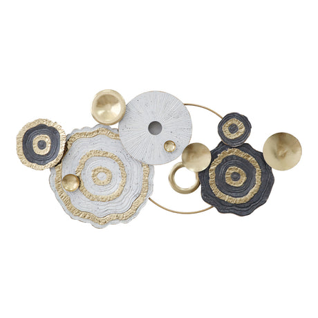Decoratiune perete din metal Melin, Auriu, 127x63x6 cm