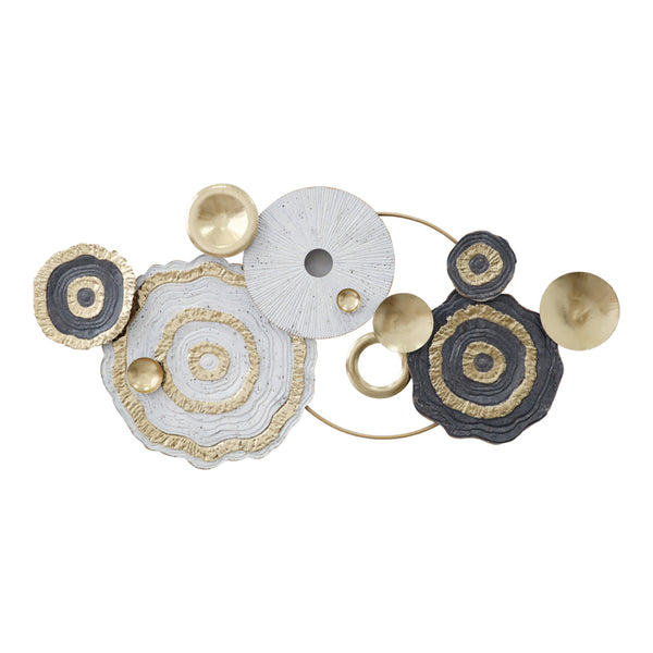 Decoratiune perete din metal Melin, Auriu, 127x63x6 cm