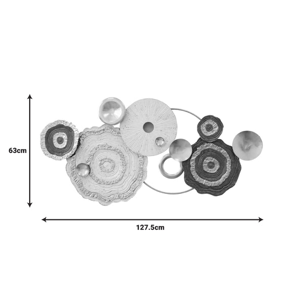 Decoratiune perete din metal Melin, Auriu, 127x63x6 cm