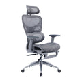 Director scaun birou cu suport pentru picioare Thelonius, Gri, 61 x 63 x 125 cm
