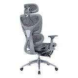 Director scaun birou cu suport pentru picioare Thelonius, Gri, 61x63x125 cm
