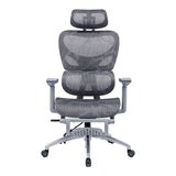 Director scaun birou cu suport pentru picioare Thelonius, Gri, 61x63x125 cm
