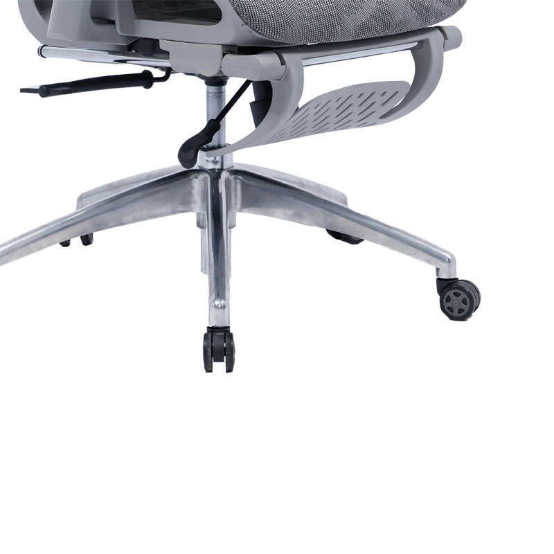 Director scaun birou cu suport pentru picioare Thelonius, Gri, 61x63x125 cm