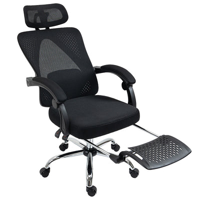 Director scaun de birou cu suport pentru picioare, plasa, negru, 62x124x58 cm, detaliu produs
