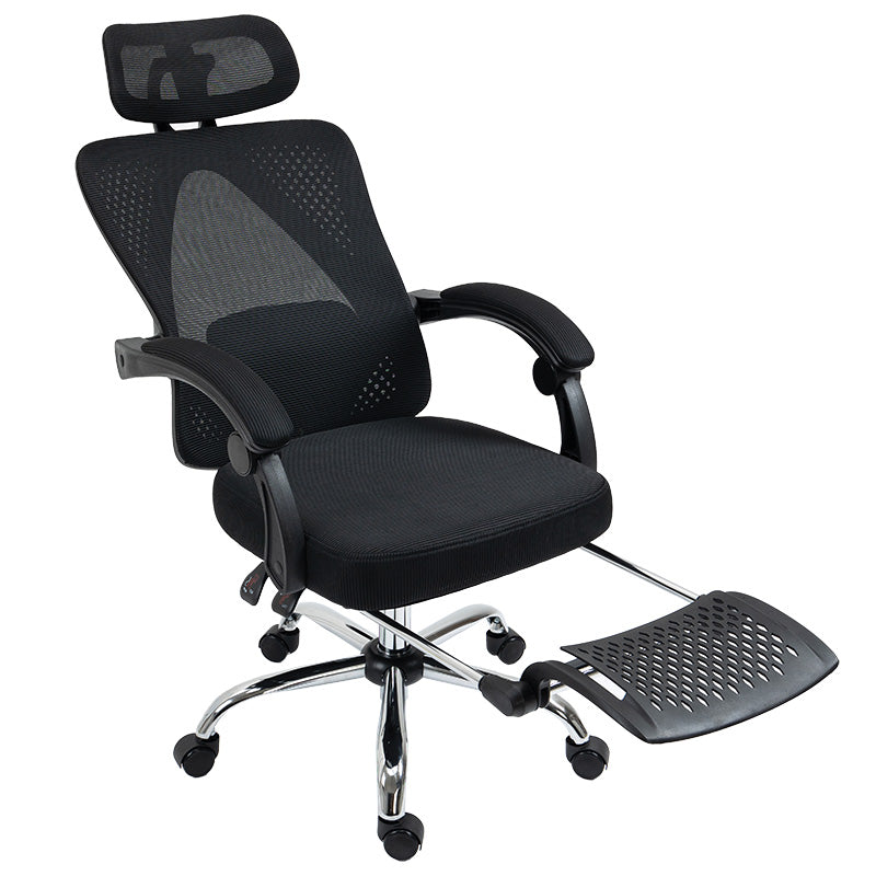 Director scaun de birou cu suport pentru picioare, plasa, negru, 62x124x58 cm, detaliu produs