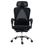 Director scaun de birou cu suport pentru picioare, plasa, negru, 62x124x58 cm