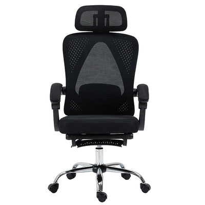 Director scaun de birou cu suport pentru picioare, plasa, negru, 62x124x58 cm, perspectiva suplimentara