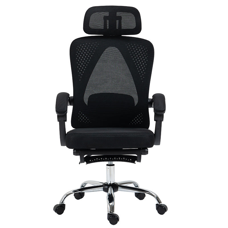 Director scaun de birou cu suport pentru picioare, plasa, negru, 62x124x58 cm, perspectiva suplimentara