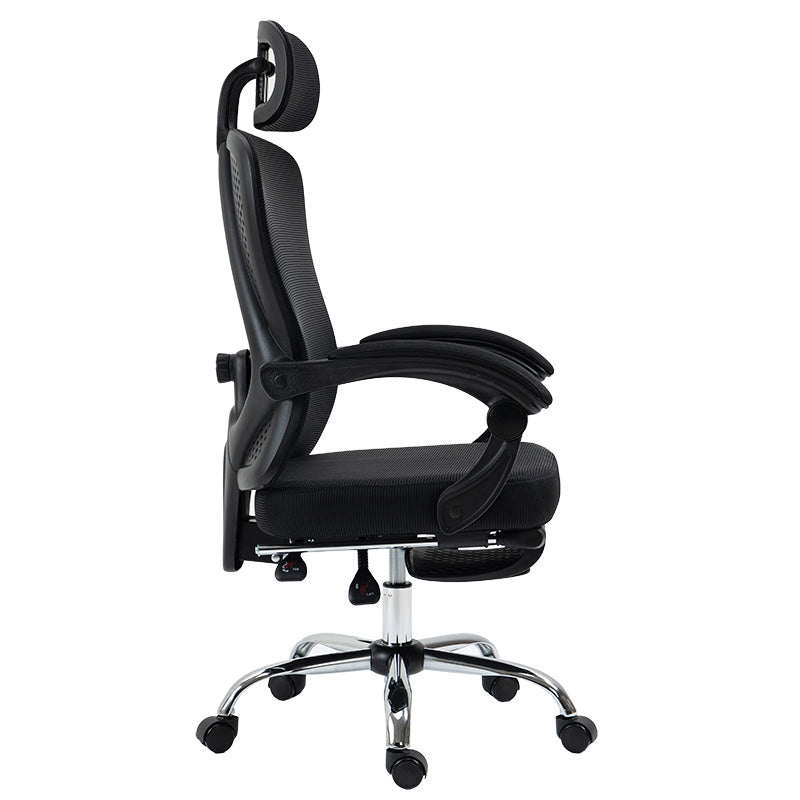 Director scaun de birou cu suport pentru picioare, plasa, negru, 62x124x58 cm, foto produs