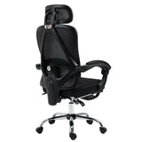 Director scaun de birou cu suport pentru picioare, plasa, negru, 62x124x58 cm