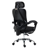 Director scaun de birou cu suport pentru picioare, plasa, negru, 62x124x58 cm, foto produs 6