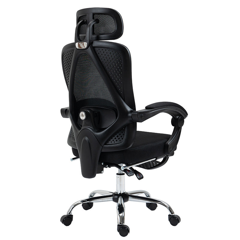 Director scaun de birou cu suport pentru picioare, plasa, negru, 62x124x58 cm, foto produs 6