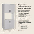 Dulap Adore Diamond, Multifunctional, 4 usi, 1 raft 56 x 161 x 32 cm
