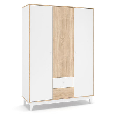 Dulap Awell 3 Usi Sonoma-Alb 153x54x216 cm