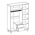 Dulap Awell 3 Usi, Sonoma-Alb, 153x54x216 cm, detaliu produs