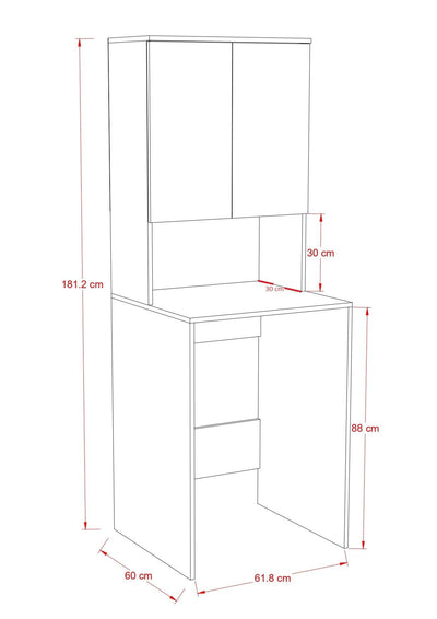 Dulap Baie Adore cu Loc Pentru Masina de Spalat, 3 Rafturi, 2 Usi, Alb, 65 x 182 x 60 cm