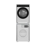 Dulap Baie Adore pentru Masina de Spalat si Uscator cu Blat Glisant, Alb, 65x182x67 cm