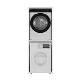 Dulap Baie Adore pentru Masina de Spalat si Uscator cu Blat Glisant, Alb, 65x182x67 cm