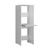 Dulap Baie Adore pentru Masina de Spalat si Uscator cu Blat Glisant, Alb, 65x182x67 cm