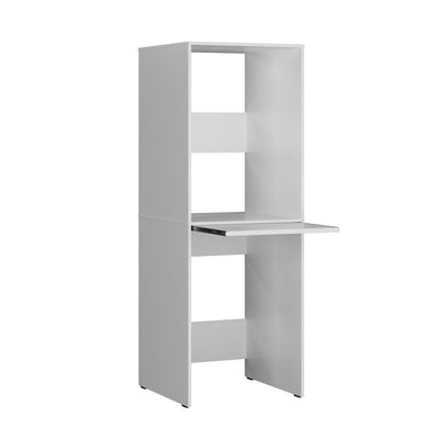 Dulap Baie Adore pentru Masina de Spalat si Uscator cu Blat Glisant, Alb, 65x182x67 cm