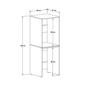 Dulap Baie Adore pentru Masina de Spalat si Uscator cu Blat Glisant, Alb, 65x182x67 cm