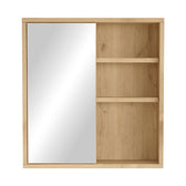 Dulap baie Bagno cu oglinda si Lustra, Natural 60x14x64 cm