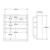 Dulap baie Bagno cu oglinda si Lustra, Natural, 60x14x64 cm, perspectiva suplimentara
