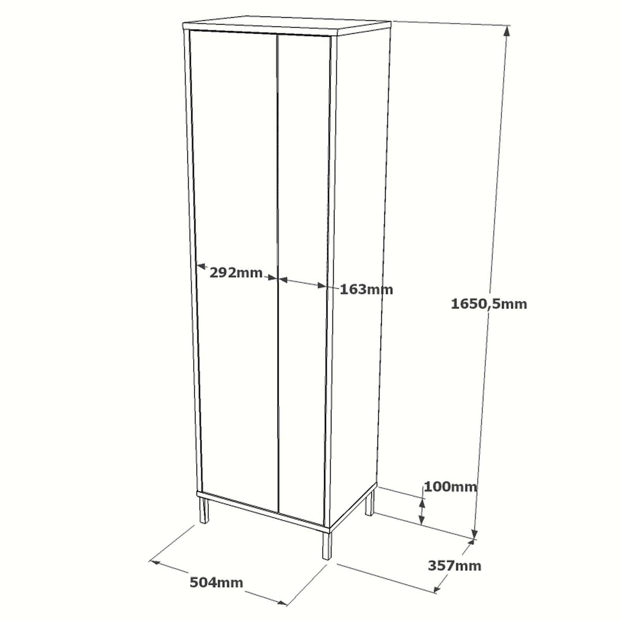 Dulap Baie Compact FR10, Alb, 50x165x35 cm