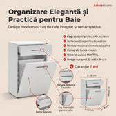 Dulap Baie cu cos de rufe Adore Diamond Mini, sertar, Alb Lucios, 52x83x38 cm, perspectiva suplimentara