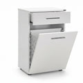 Dulap Baie cu cos de rufe Adore Diamond Mini, sertar, Alb Lucios, 52 x 83 x 38 cm