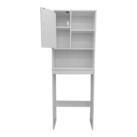 Dulap Baie cu Loc Pentru Masina de Spalat cu sertare, Lemn, Alb, 60x24x168 cm