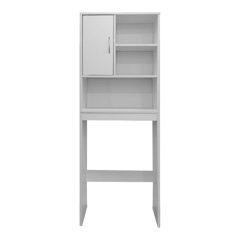 Dulap Baie cu Loc Pentru Masina de Spalat cu sertare, Lemn, Alb, 60x24x168 cm - Alb